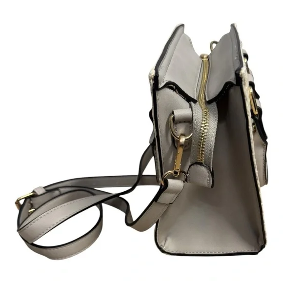 Atrie Vegan Crossbody Satchel – Woven Straw & Faux Leather Trim (NWT) - Picture 4 of 7